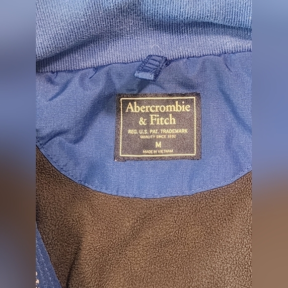 Abercrombie & Fitch Coat Jacket Mens Size Medium Blue Warm Winter - Picture 11 of 15